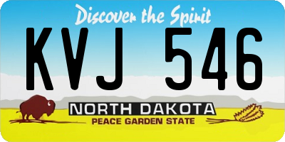 ND license plate KVJ546