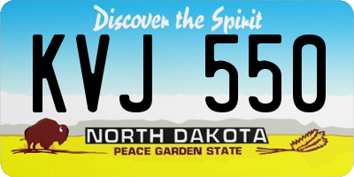 ND license plate KVJ550