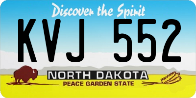 ND license plate KVJ552