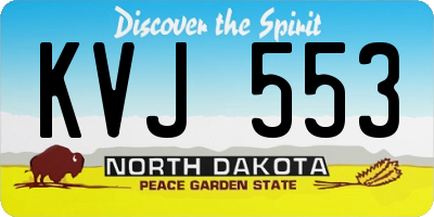 ND license plate KVJ553