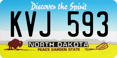 ND license plate KVJ593