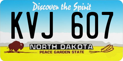 ND license plate KVJ607
