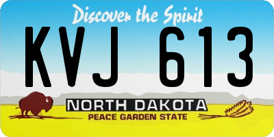 ND license plate KVJ613