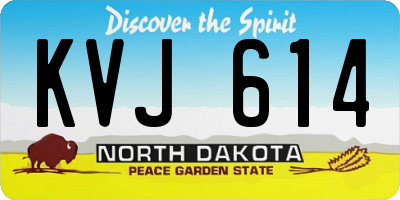 ND license plate KVJ614