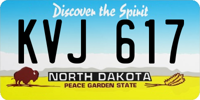 ND license plate KVJ617