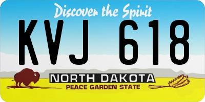 ND license plate KVJ618