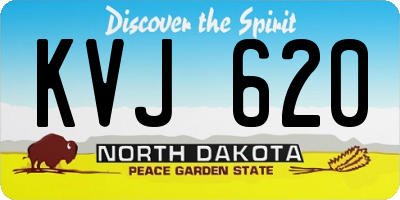 ND license plate KVJ620