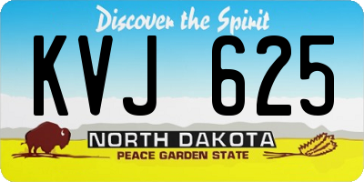 ND license plate KVJ625