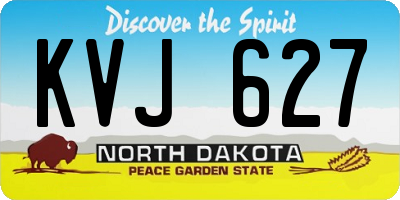 ND license plate KVJ627