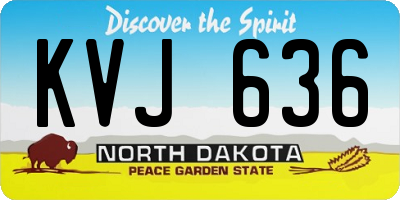 ND license plate KVJ636