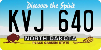 ND license plate KVJ640
