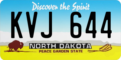 ND license plate KVJ644