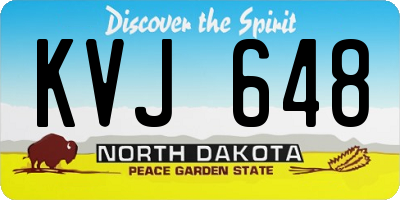ND license plate KVJ648
