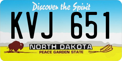 ND license plate KVJ651
