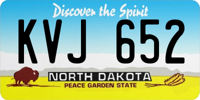 ND license plate KVJ652