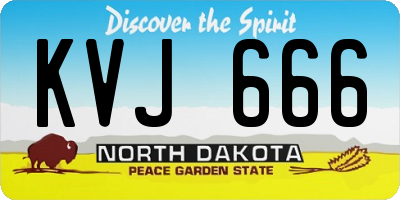 ND license plate KVJ666