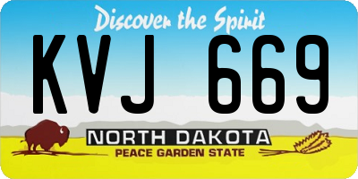 ND license plate KVJ669