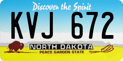 ND license plate KVJ672