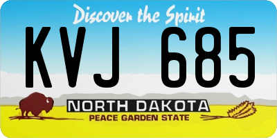 ND license plate KVJ685