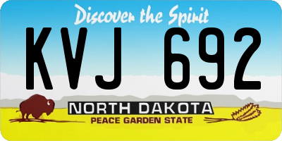 ND license plate KVJ692