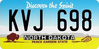 ND license plate KVJ698