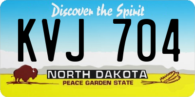ND license plate KVJ704
