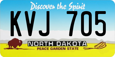ND license plate KVJ705