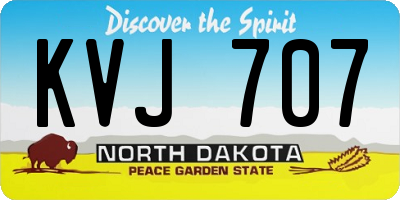 ND license plate KVJ707