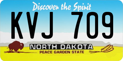 ND license plate KVJ709