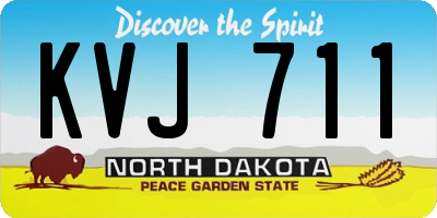 ND license plate KVJ711