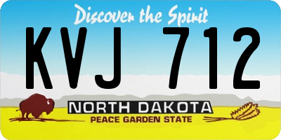 ND license plate KVJ712
