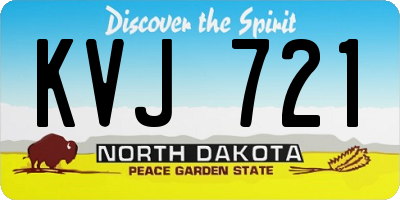 ND license plate KVJ721