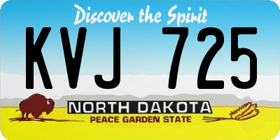 ND license plate KVJ725