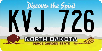 ND license plate KVJ726