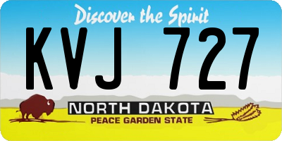 ND license plate KVJ727