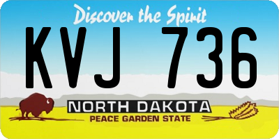 ND license plate KVJ736