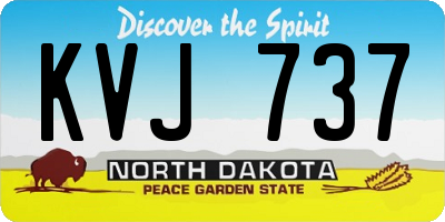 ND license plate KVJ737