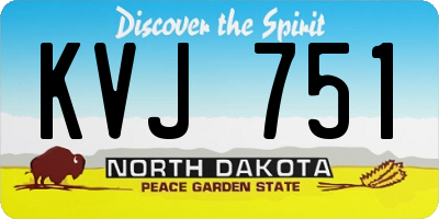 ND license plate KVJ751