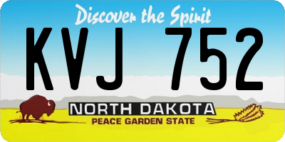ND license plate KVJ752