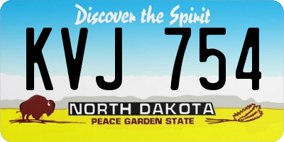 ND license plate KVJ754