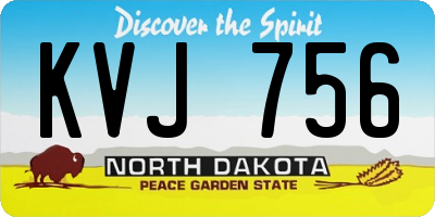 ND license plate KVJ756