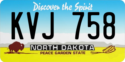 ND license plate KVJ758