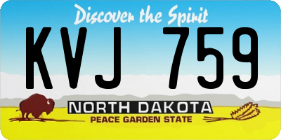 ND license plate KVJ759