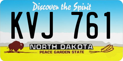 ND license plate KVJ761