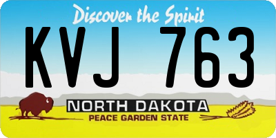 ND license plate KVJ763
