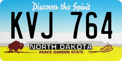 ND license plate KVJ764
