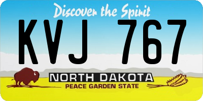 ND license plate KVJ767