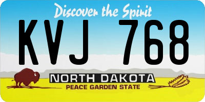 ND license plate KVJ768