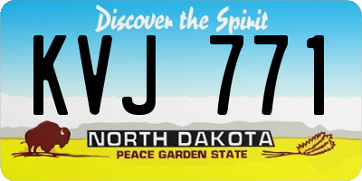 ND license plate KVJ771