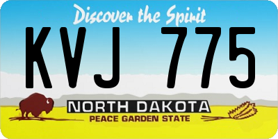 ND license plate KVJ775